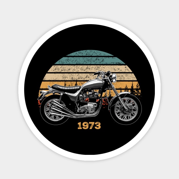 BSA-Triumph X-75 Hurricane 1973 Vintage Motorcycle Design Magnet by Madisen Harvey